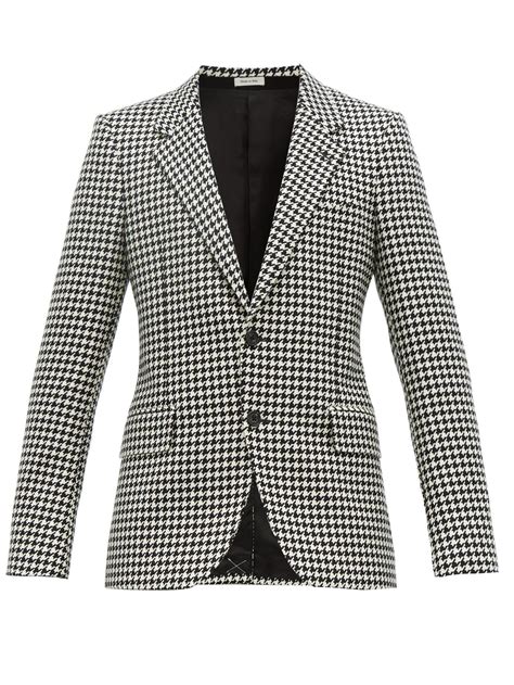 dior houndstooth blazer|Fitted Jacket Black and White Houndstooth Wool Blend .